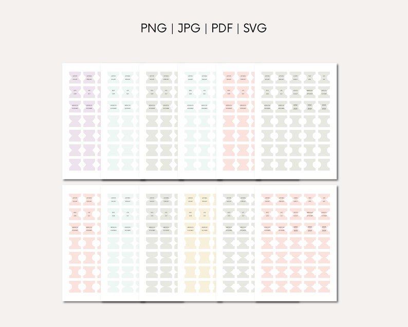 Printable Planner Tabs Instant Digital Download Pastel Planner Plotter ...
