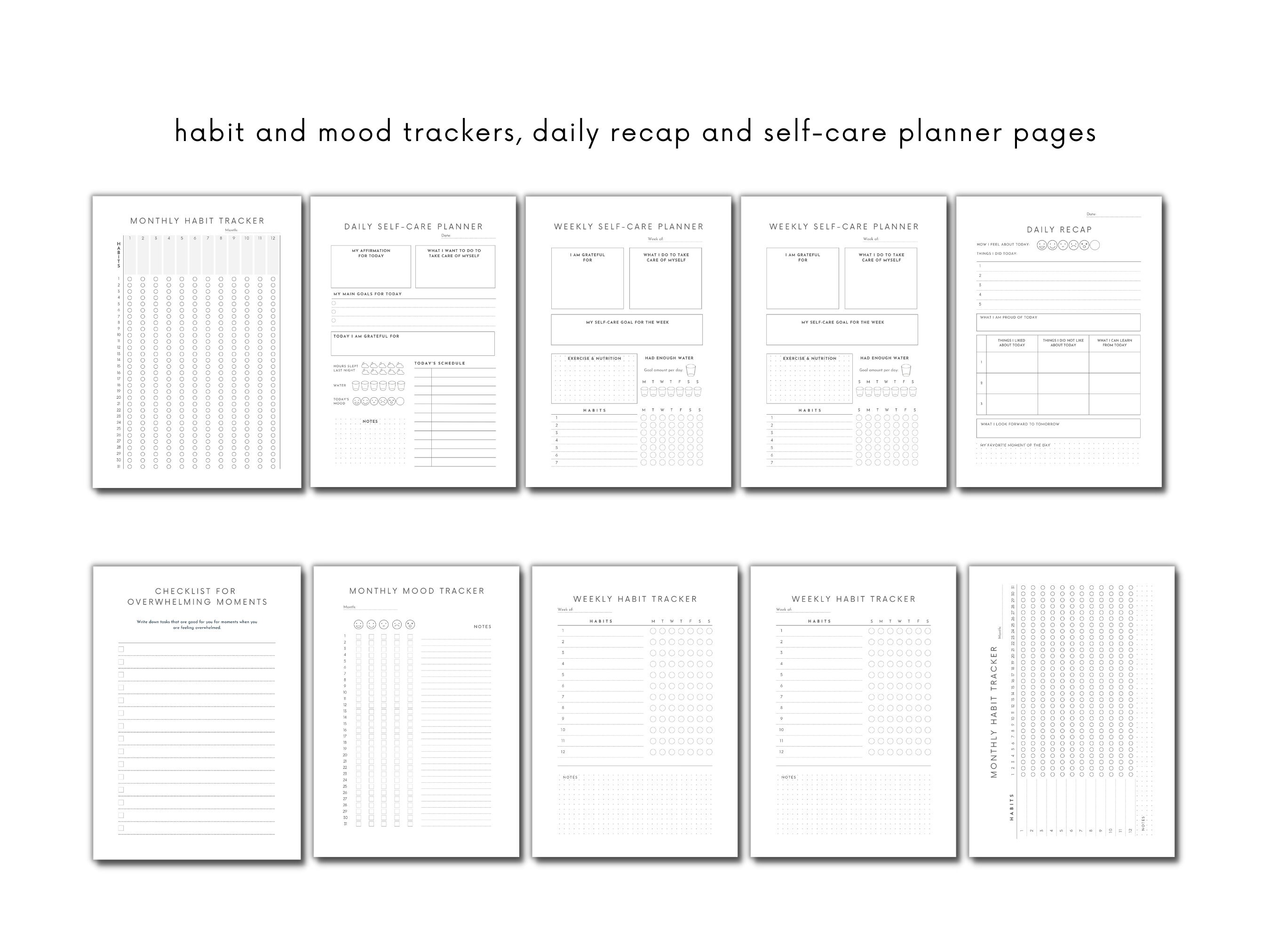 Self Care Planners Printable Gratitude Journal Pages Digital ...