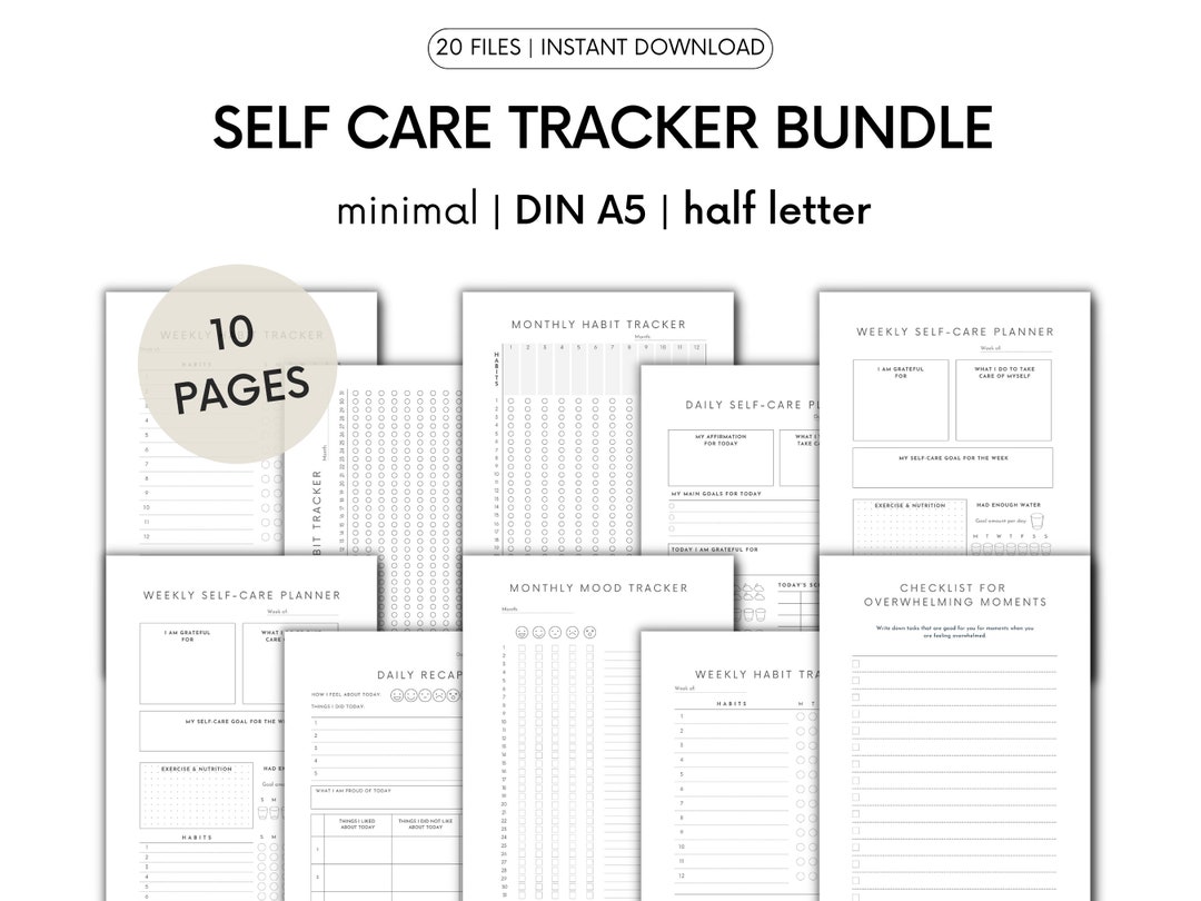 Self Care Tracker Printable INSTANT DIGITAL DOWNLOAD - Etsy