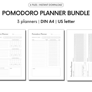 Printable Pomodoro Bundle Download Pomodoro Planner Pages for - Etsy