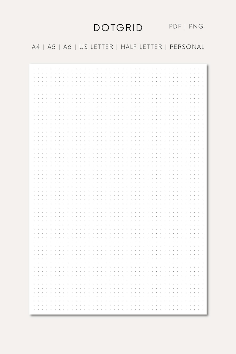 Dotted Ruled Page Dot Grid Printable A4 PNG Dotted Page Printables PDF Printable Dotted ...