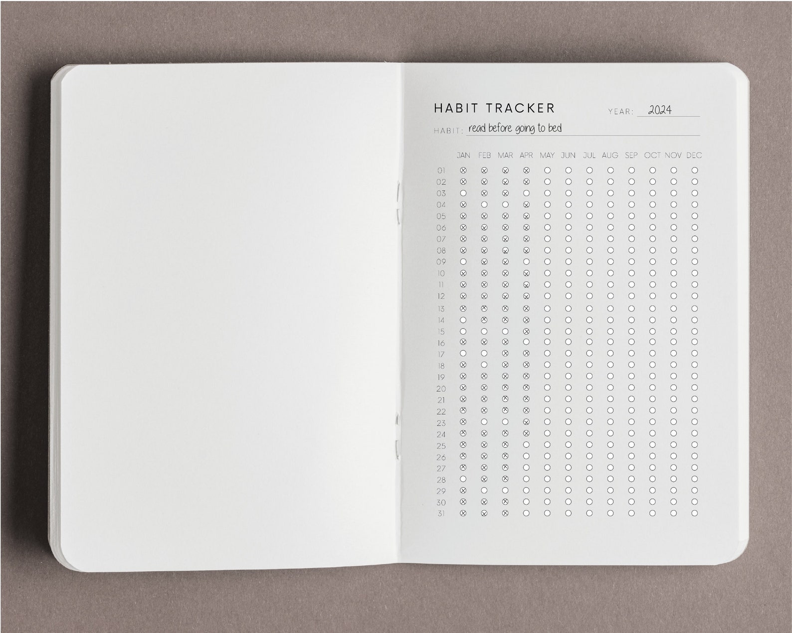 Printable Yearly Habit Tracker A4 Printable Habit Tracker Download ...
