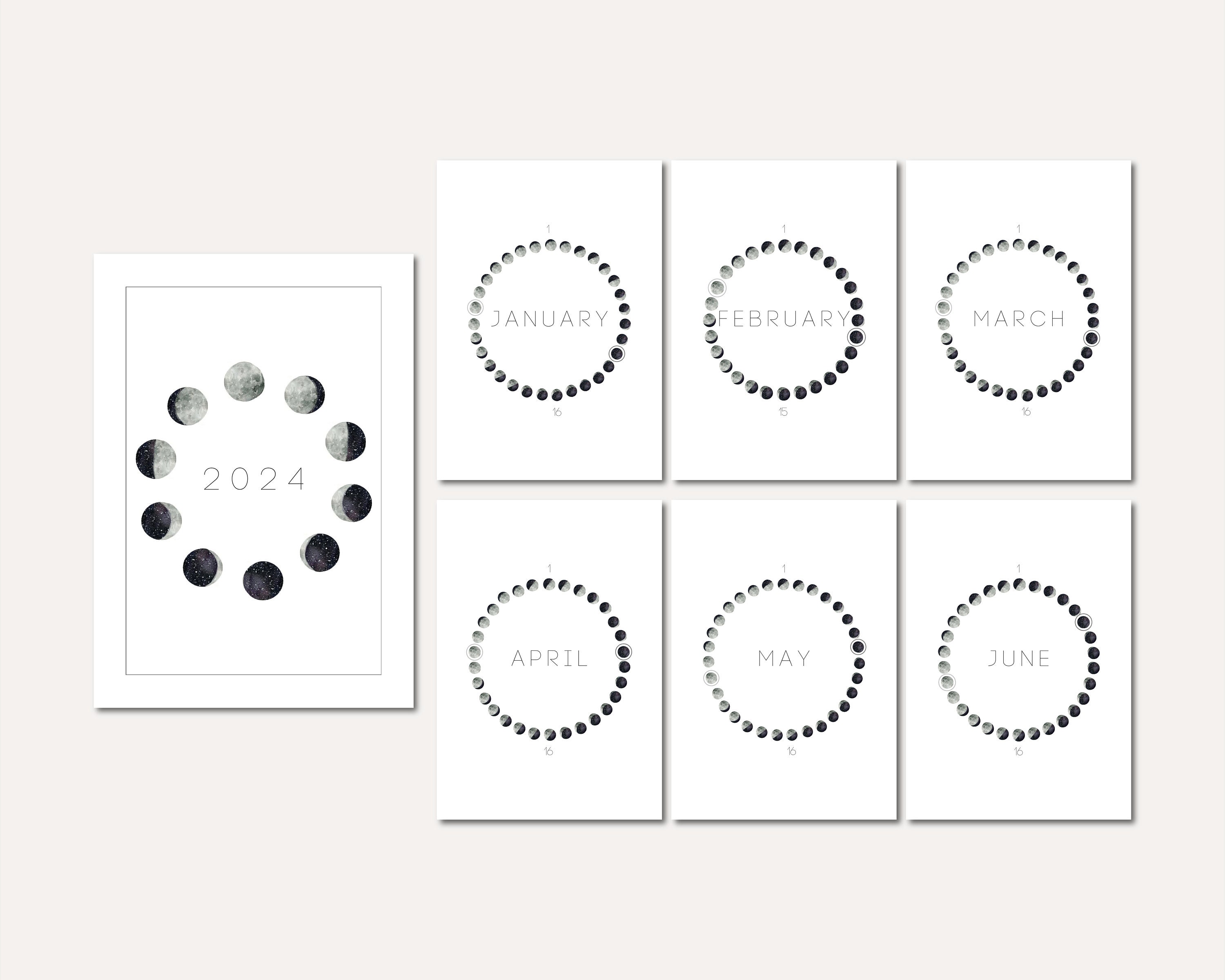 Planner Covers Printable A5 Printable Moon Phases Calendar Digital Planner Inserts Printable ...