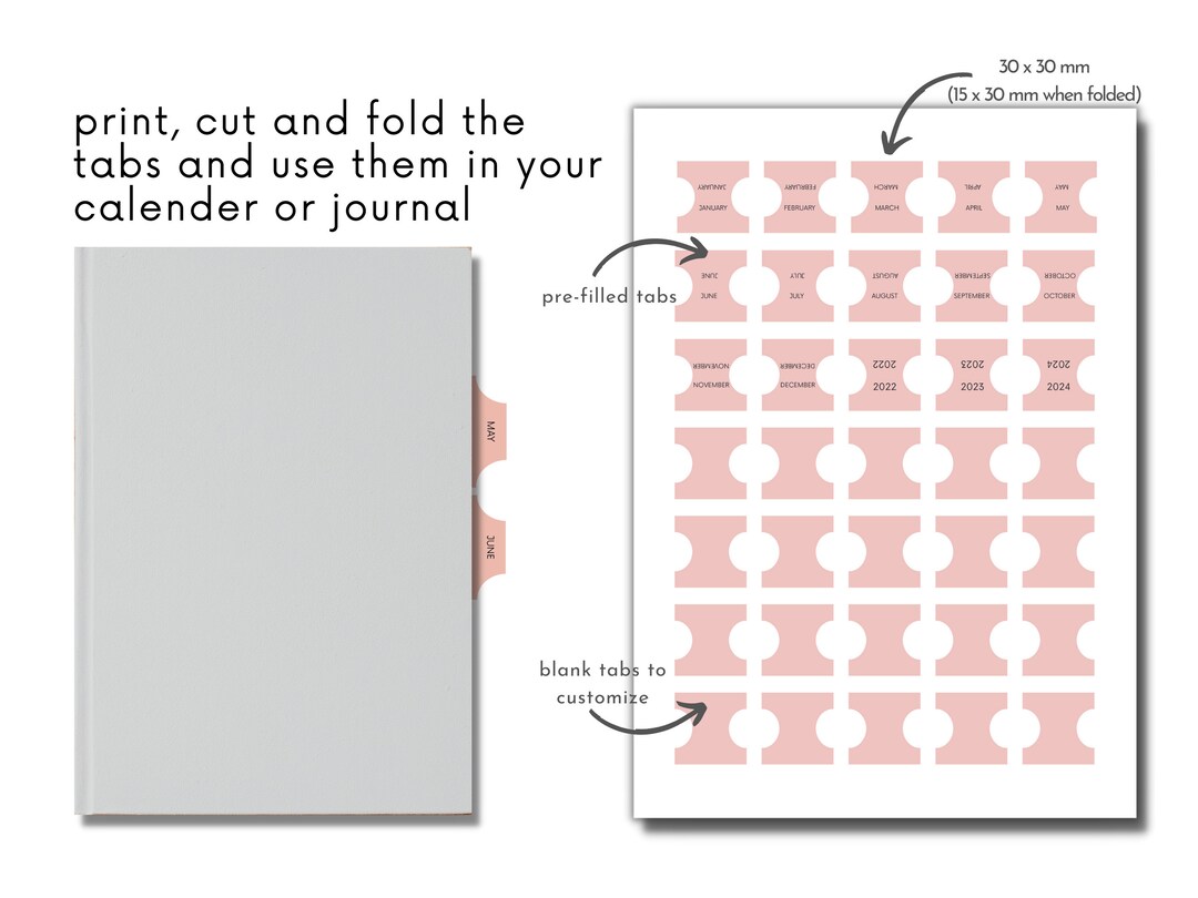 Planner Printable Tabs Download for Digital Planner Tabs - Etsy