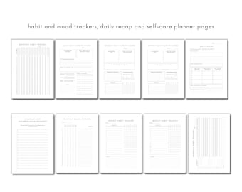 Self-Care Tracker Printable Self Care Tracker Bundle Digital Selfcare Planner Pages Minimal Habit Tracker Printable Bujo Page Habit Tracker