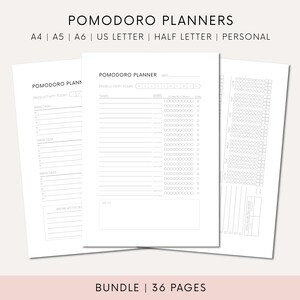 Printable Pomodoro Planner Download Productivity Tracker Pages For Planner Digital Pomodoro Method For Studying Download Productivity Pages