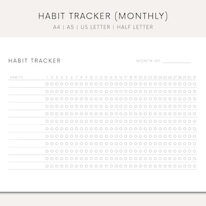 Habit Tracker Download Monthly Planner Habit Tracker Printable Goal Tracker Digital Monthly Habit Tracker Exercise Tracker Atomic Habits