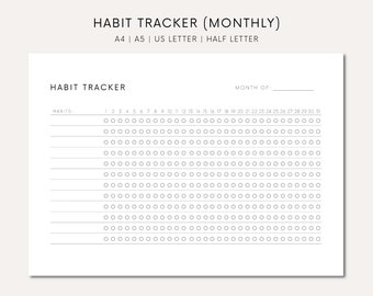 Habit Tracker Download Monthly Planner Habit Tracker Printable Goal Tracker Digital Monthly Habit Tracker Exercise Tracker Atomic Habits