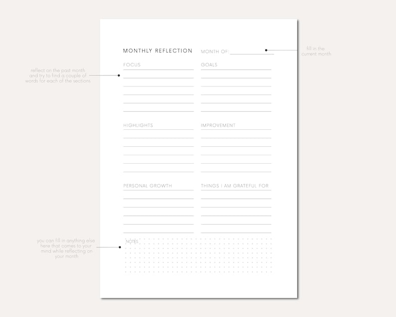 Reflection Journal Printable Self-reflection Download A Week of ...