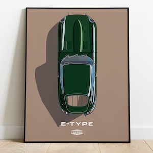 Jaguar E Type Vintage Poster Racing Car Posters Print