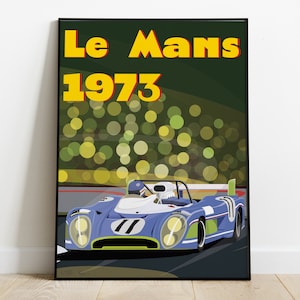 Poster Le Mans 24 heures du Mans 1973 Matra vintage