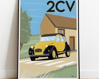 シトロエン 2cv 二頭チャールストン ヴィンテージ ポスター ポスター