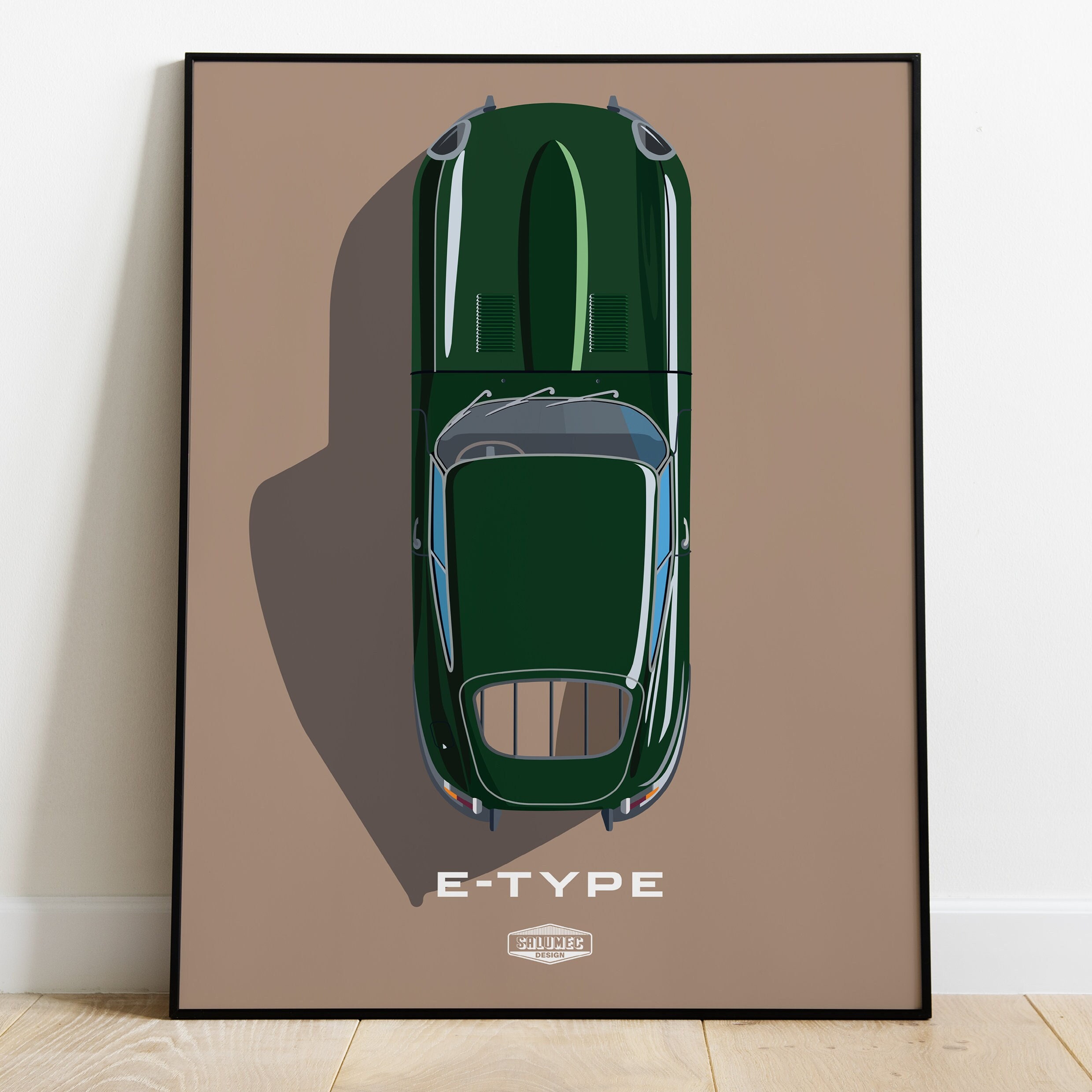 Acheter Affiches de voitures rétro avec cadre en bois massif, Jaguar Type E  noir, toile imprimée, Art mural pour décoration de maison, décorations de  salon