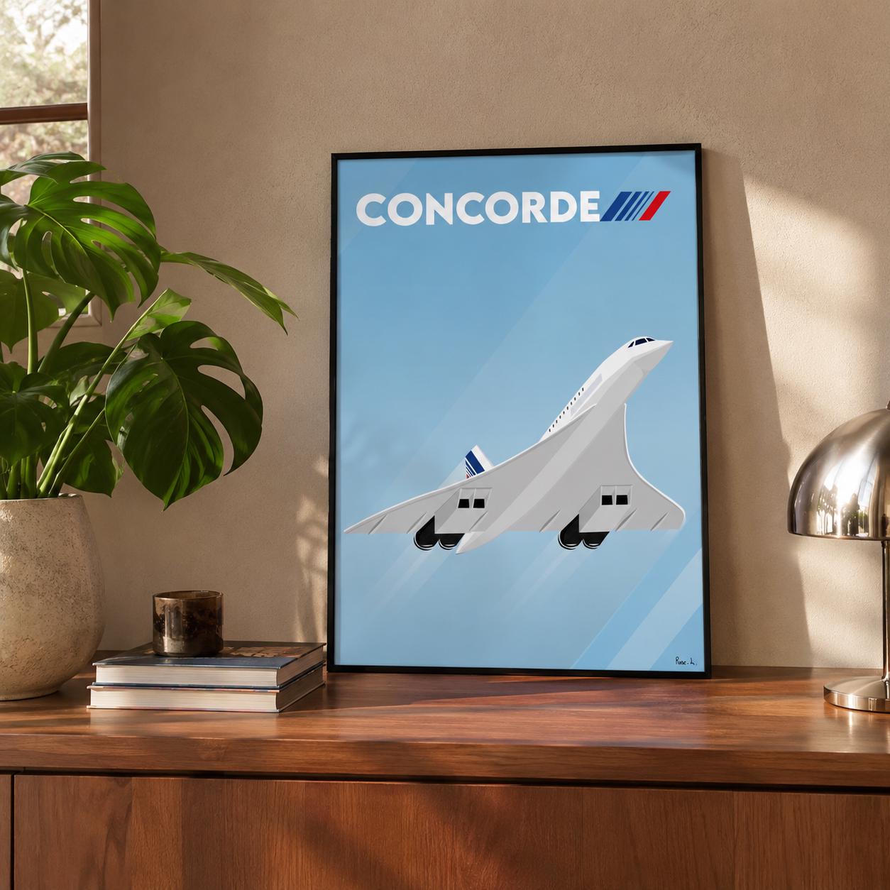 Concorde Air France Vintage Airplane Poster - Iconic Aviation
