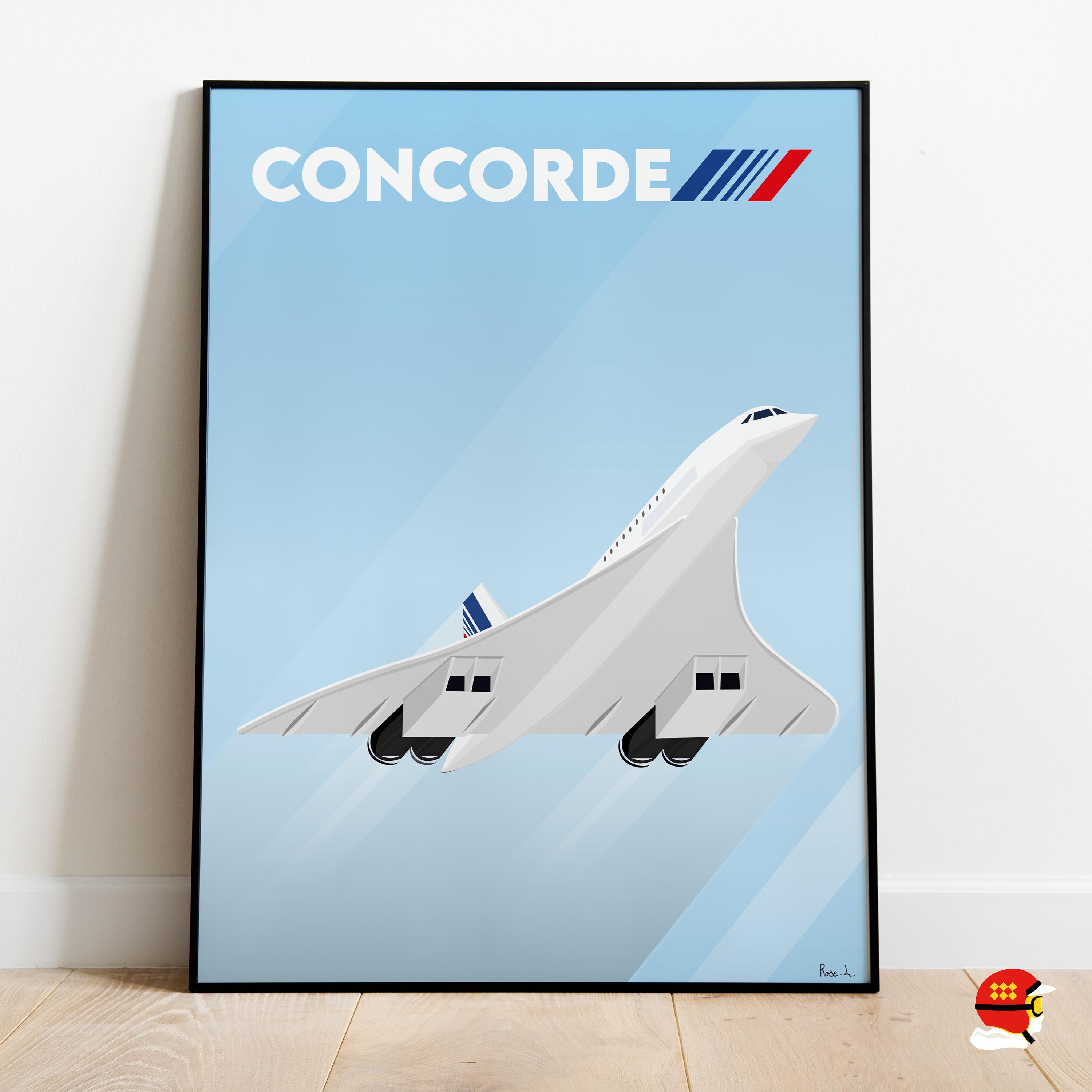 Concorde Air France Vintage Airplane Poster - Iconic Aviation
