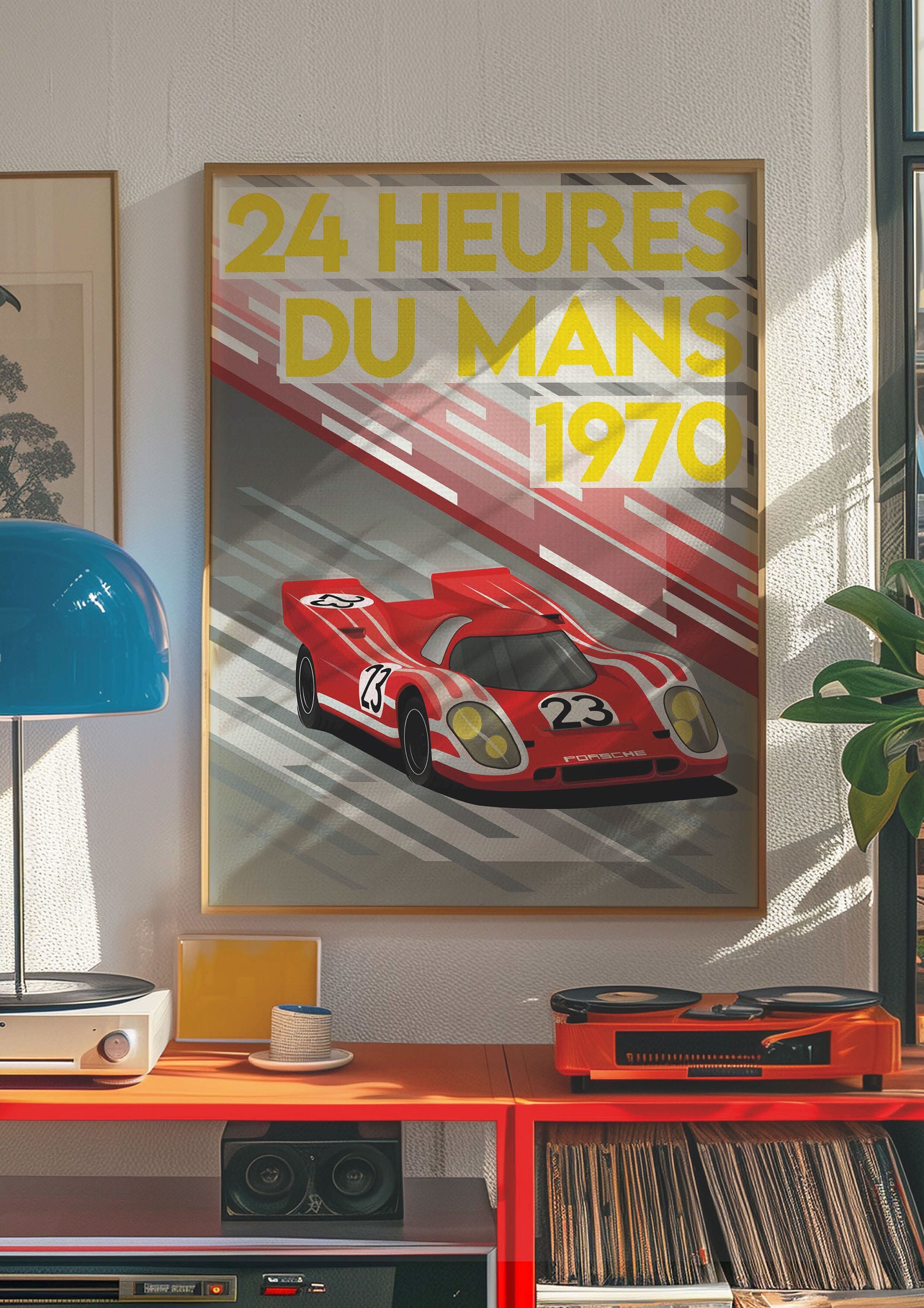 Affiche Originale 24 Heures Du Mans - Poster Vintage Automobile - Automobilia