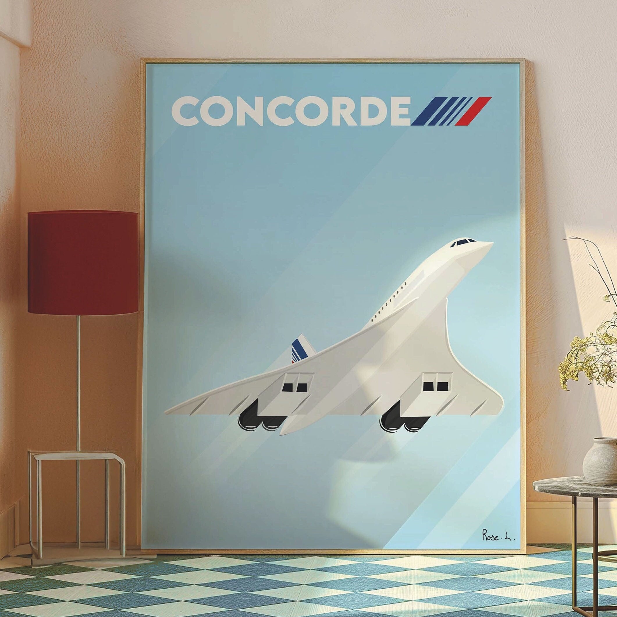 Concorde Air France Vintage Airplane Poster - Iconic Aviation