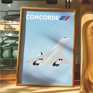 Poster dell'aereo vintage Concorde Air France - Poster iconico dell'aviazione - Stampa d'arte firmata