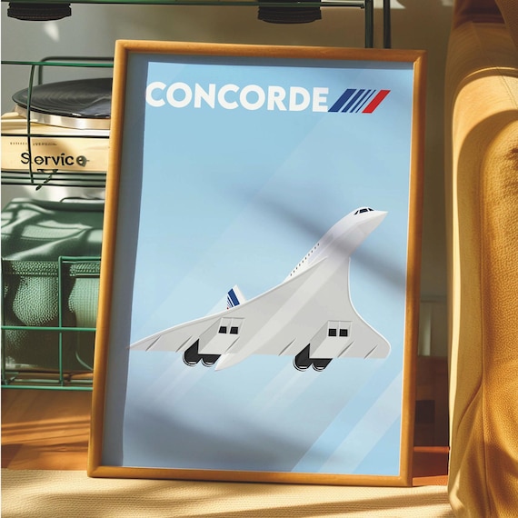 Concorde Air France Vintage Airplane Poster - Iconic Aviation