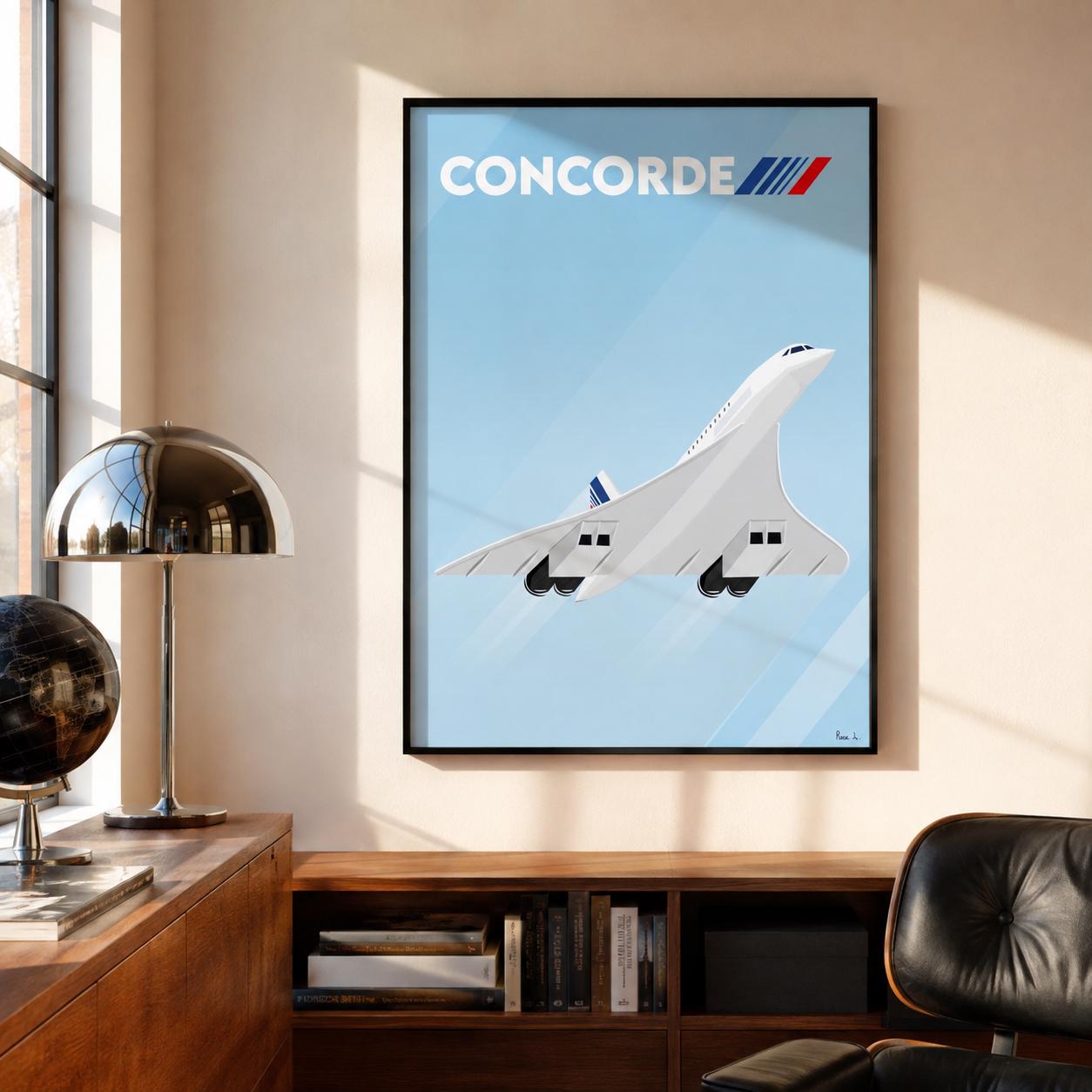 Concorde Air France Vintage Airplane Poster - Iconic Aviation