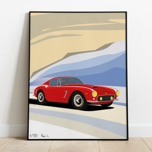 Poster vintage poster Ferrari 250 GT Berlinetta SWB salumecdesign