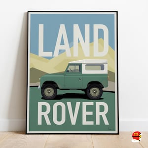 Land Rover Defender print on paper, gift, poster, Father&#39;s Day, decoration, poster, Vintage 4x4 illustration, Off-Road Adventure