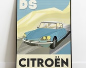Citroen Ds Vintage Poster Salumec Design - Etsy