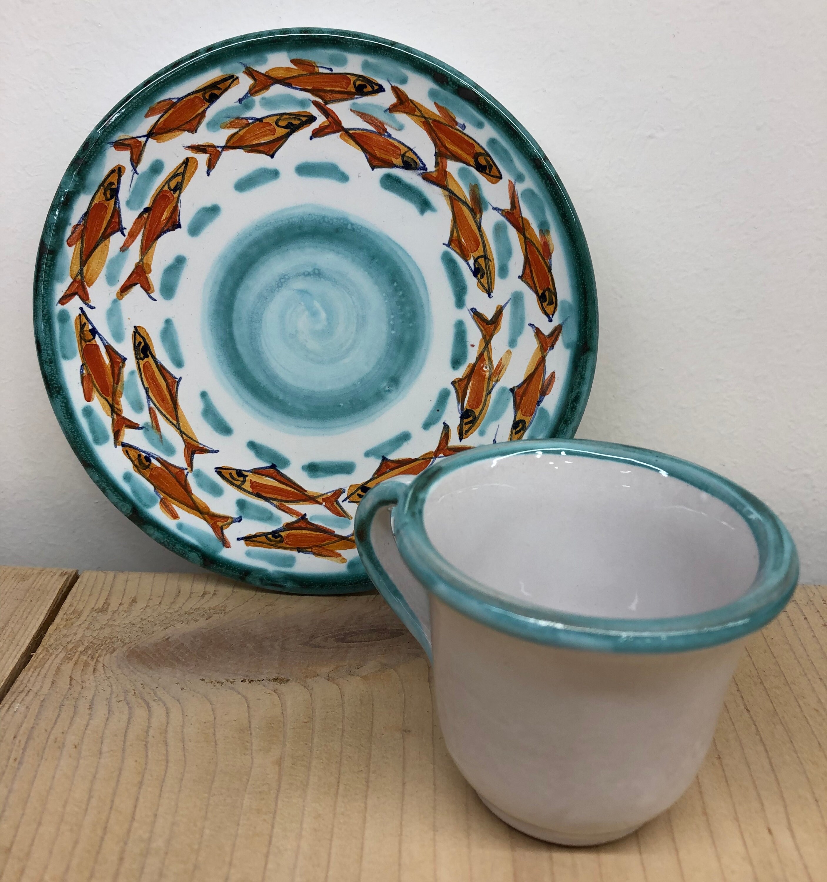 Handpainted Ceramic Sicilian Espresso Cup and Plate Set of 2 - Etsy