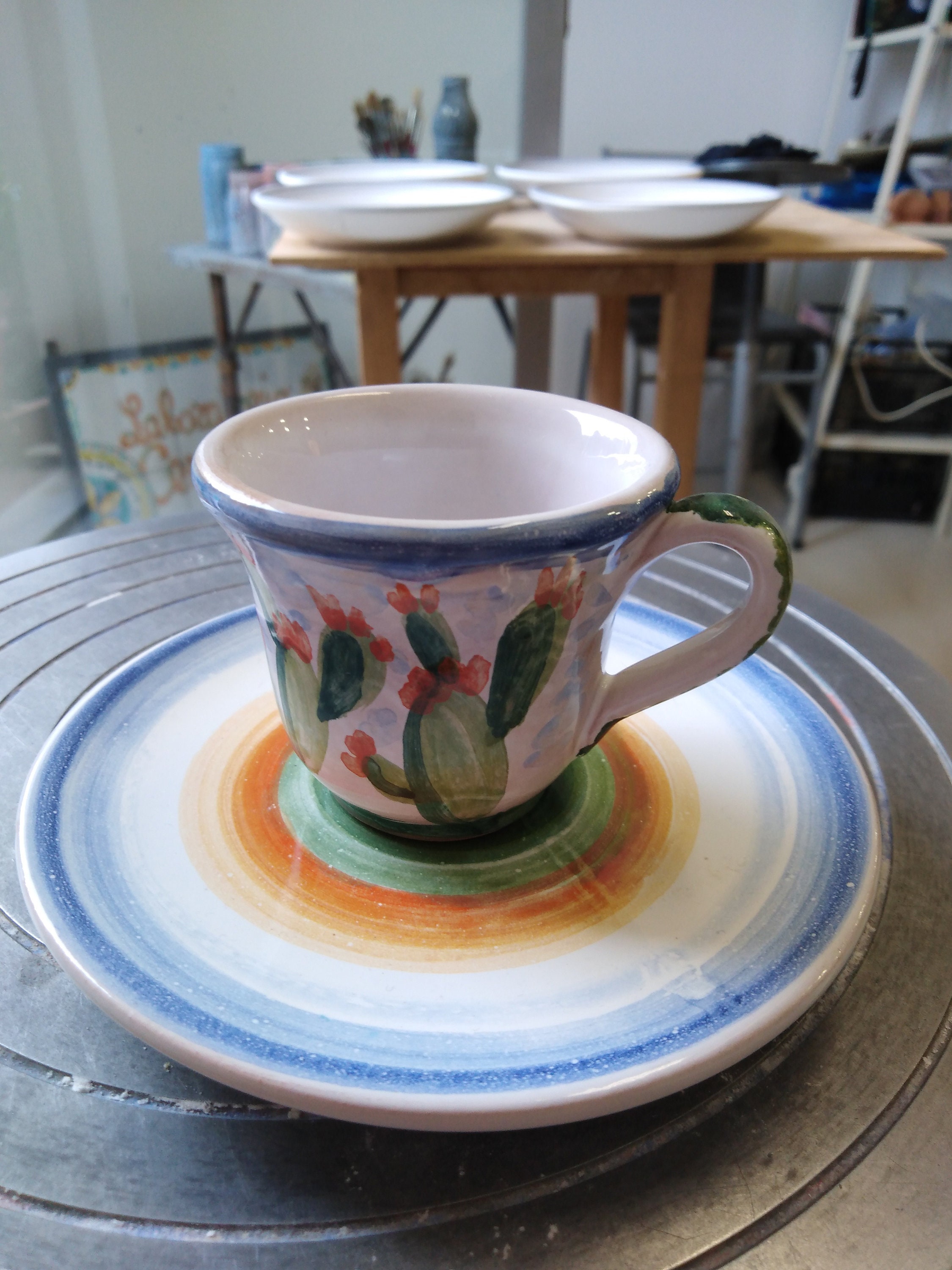 Handpainted Ceramic Sicilian Espresso Cup and Plate Set of 2 - Etsy