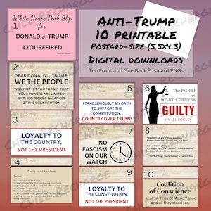 Weißes Haus Pink Slip Anti-Trumpf abgefeuert 9 Mehr Sofortiger Download PNG Druck zu Hause Politischer Protest Postkarten Designs 4,3x5,5