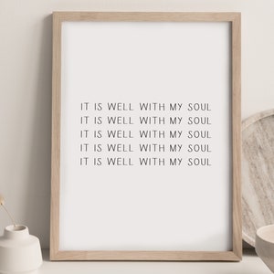 It is well with my soul | Scripture Wall Art | Modern Christian Art | Bible Verse Wall Art | Christian Wall Decor | Digital Download