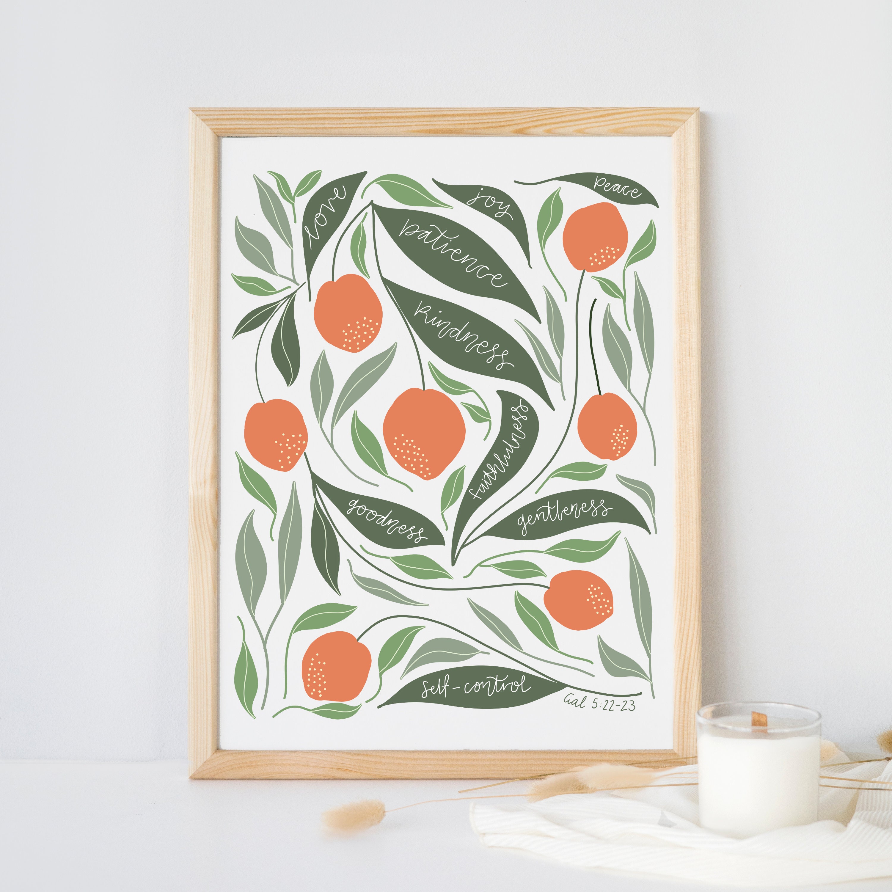 Fruits of the Spirit Print: Galatians 5 Floral Art (Digital Download)