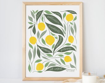 Fruits of the Spirit Print: Galatians 5 Christian Art (Digital Download)