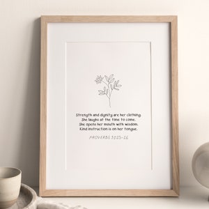 Proverbs 31 Scripture Art: Minimalist Christian Print (Digital Download)