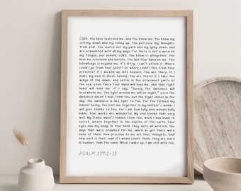 Psalm 139:1-18 | Scripture Wall Art | Christian Gift | Modern Christian Art | Bible Verse Wall Art | Christian Wall Decor | Digital Download