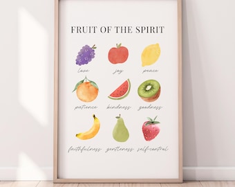 Fruits of the Spirit Print: Galatians 5 Fruit Art (Digital Download)
