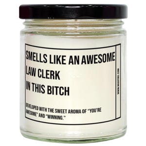 Funny Law Clerk Candle, Smells Like An Awesome Law Clerk, Gift For Law Clerk, Candle For Law Clerk, Adult Law Clerk Humor, Gag Gift Law
