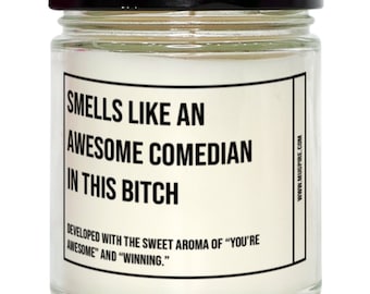 Bougie humoristique drôle, sent comme un excellent comédien, cadeau pour comédien, bougie pour comédien, humour comédien adulte, cadeau de bâillonnement de comédien,
