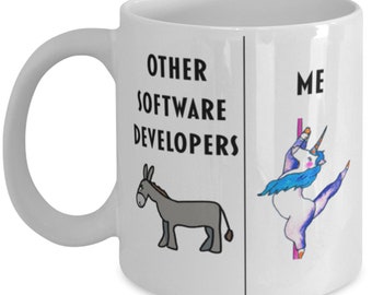 Funny Software Developer Coffee Mug: Unicorn Gag Gift