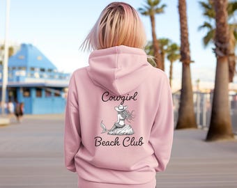 Sweat à capuche Cowgirl Beach Club : sweat-shirt western sirène côtière