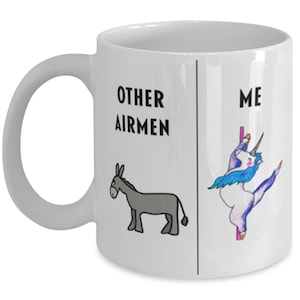 Funny Airman Coffee Mug, Gift For Airman, Gag Gift For Airman, Unique Gift For Airman, Cheap Airman Gift, Donkey Unicorn Mug