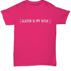 Gluten Free Shirt, Celiac Coffee TeeShirt, Shirt for Celiac, Gluten is My Bitch, Gift for Someone with Celiac, Celiac Awareness, Tee Shirt