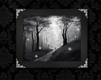 Opere d'arte/stampe gotiche originali - Dark Forest: "Styx"