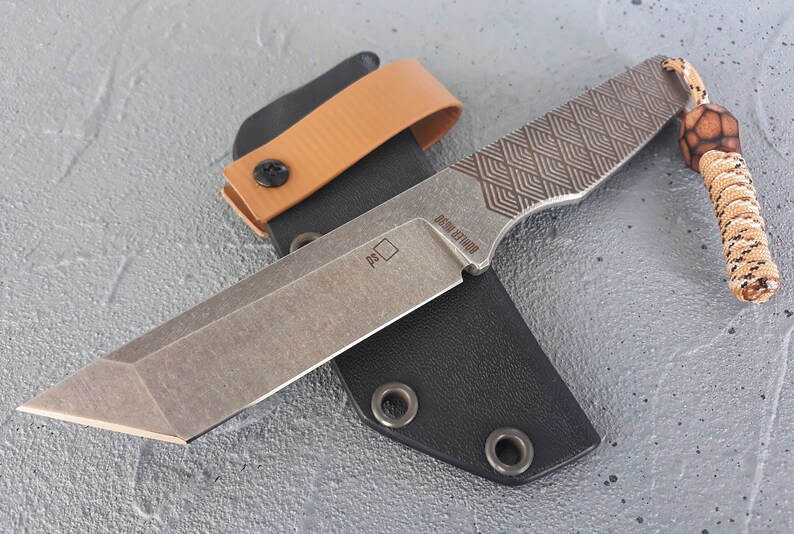 Pattern Tanto EDC Skeleton knife Custom Fulltang Fixed blade Etsy