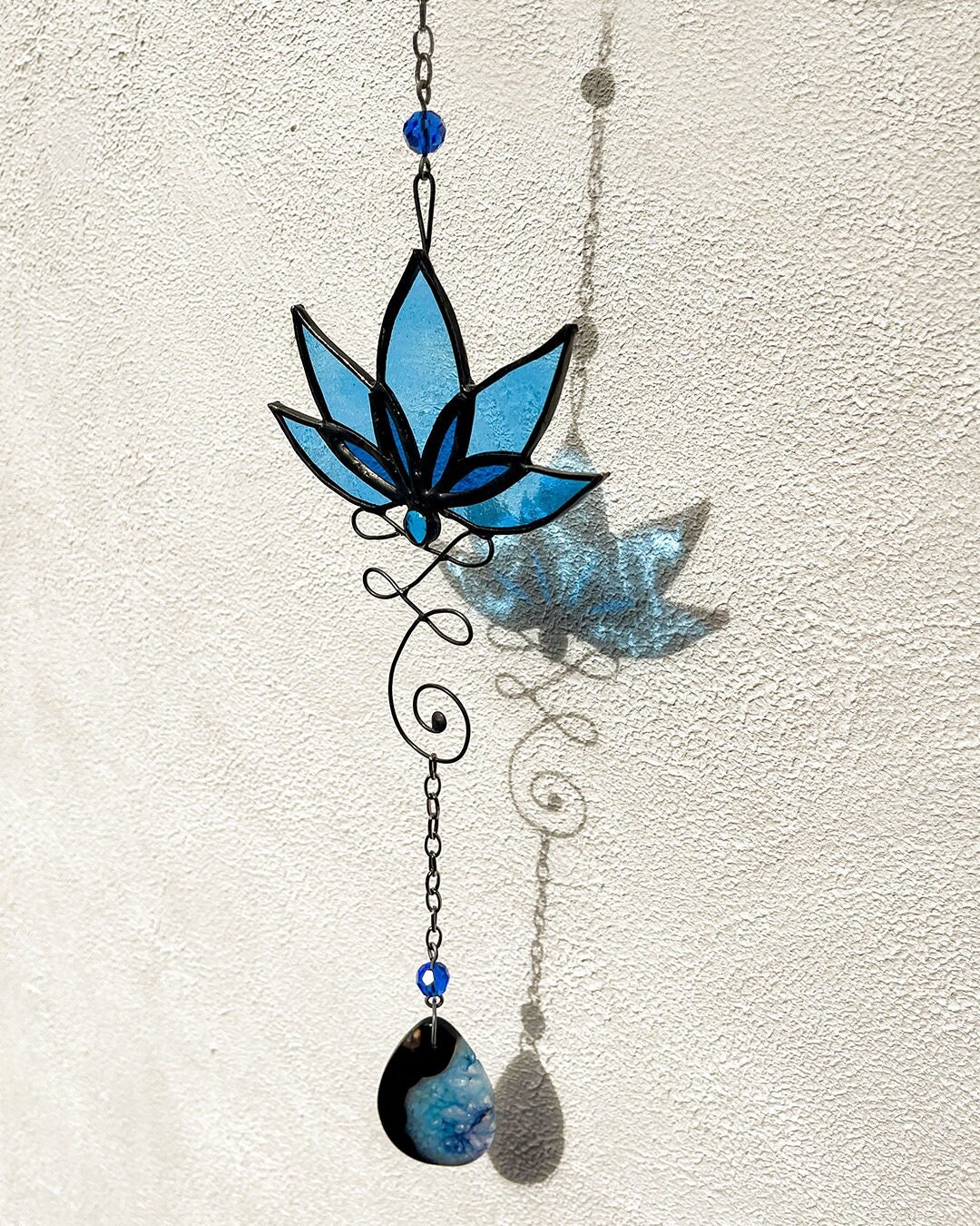 Lotus Flower Unalome Stained Glass / Leadlight Suncatcher With Etsy