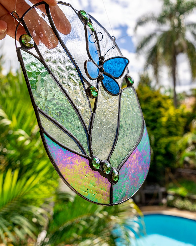 Butterfly Stained Glass / Leadlight Suncatcher Gift Home Etsy Australia