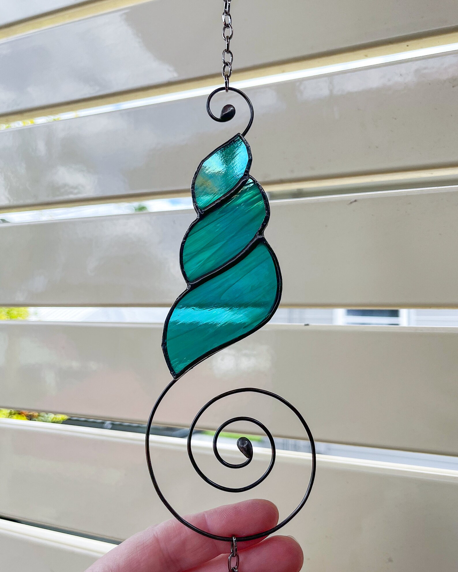 Stylised Shell Unalome Stained Glass / Leadlight Suncatcher Etsy