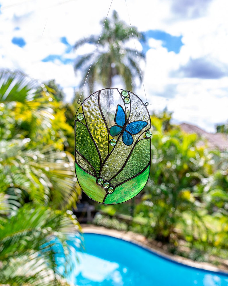 Butterfly Stained Glass / Leadlight Suncatcher Gift Home Etsy Australia