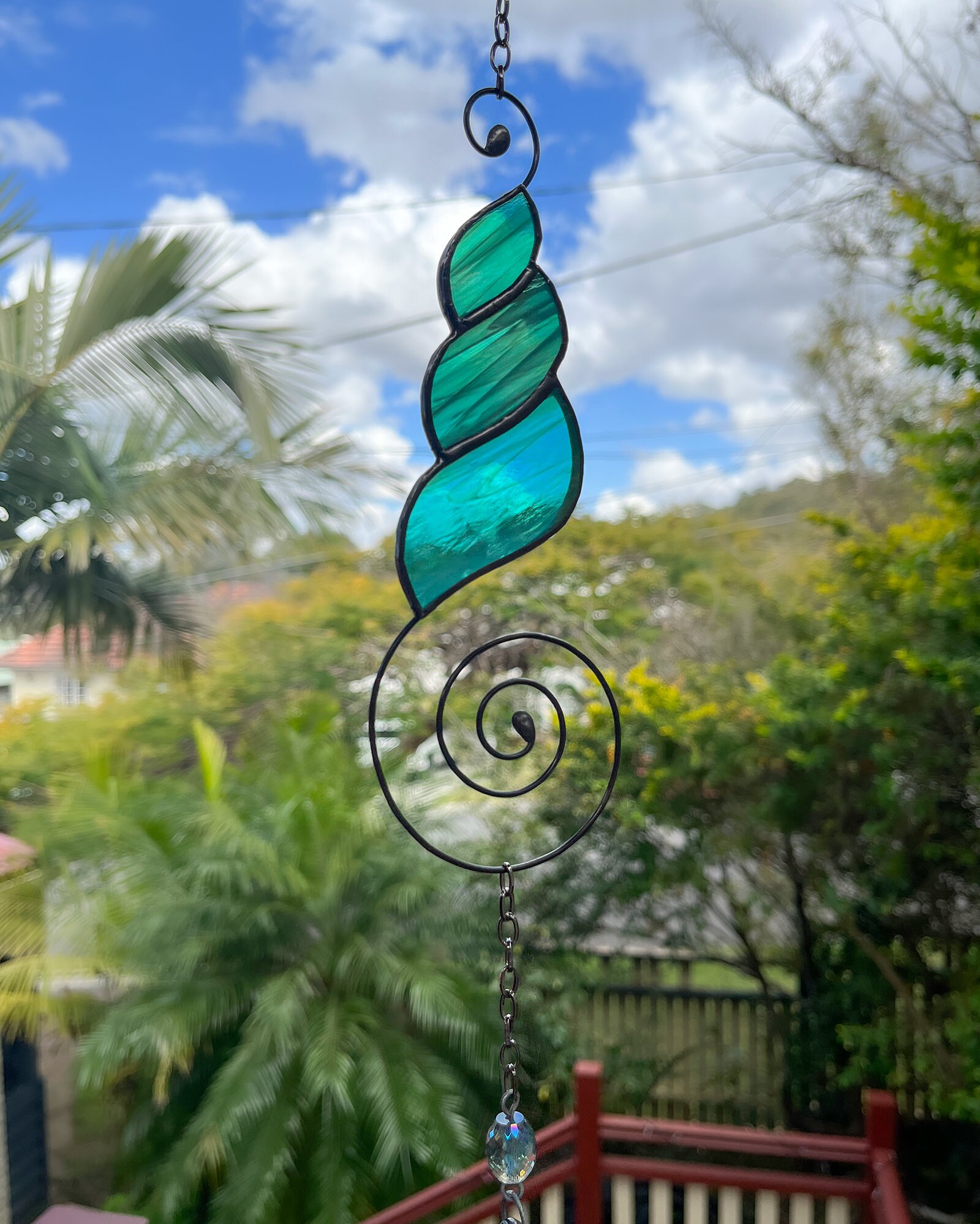 Stylised Shell Unalome Stained Glass / Leadlight Suncatcher Etsy
