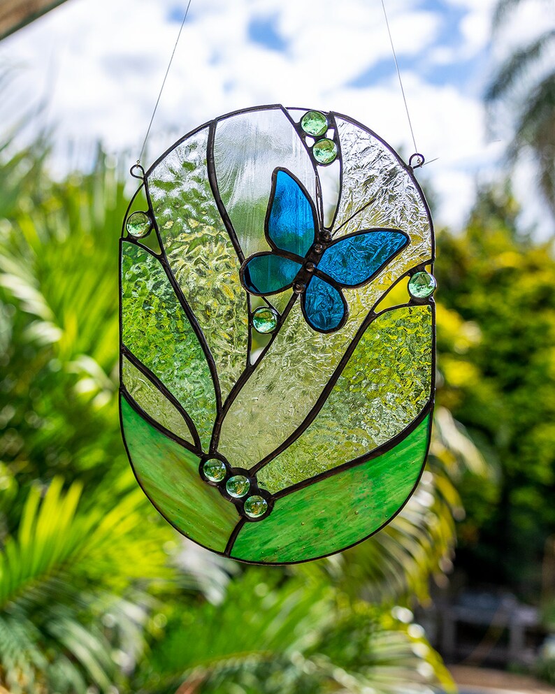 Butterfly Stained Glass / Leadlight Suncatcher Gift Home Etsy Australia